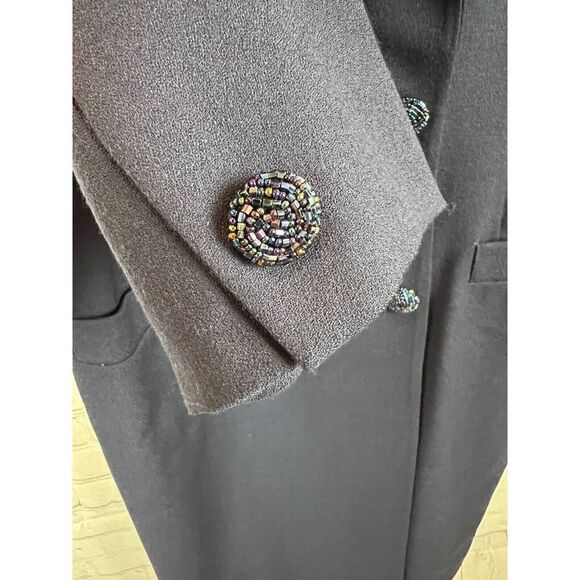 JOHN MEYER OF NORWICH blue wool beaded evening cocktail blazer coat 10 NWOT - Picture 6 of 9